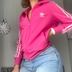 Pink Adidas Track Suit Zip up